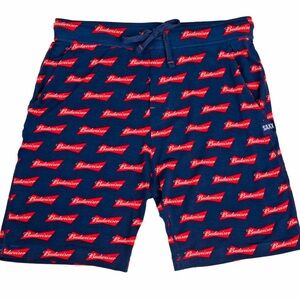 NEW Saxx Budweiser Snooze Sleep Shorts Medium Blue Red Modal Pajamas NWT $59